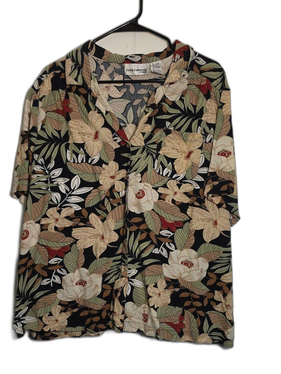 Unbranded Tops - Cathy Essentials Button Down Women's Floral Hawaiian Shirt 2XL